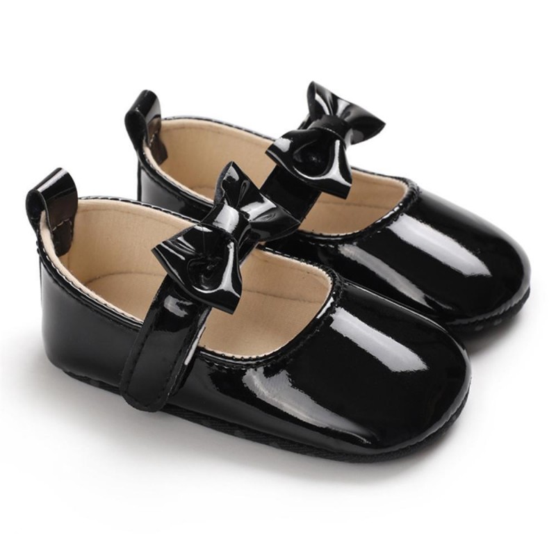 Baby Girls Solid Cute PU Magic Tape Shoes Baby Shoes