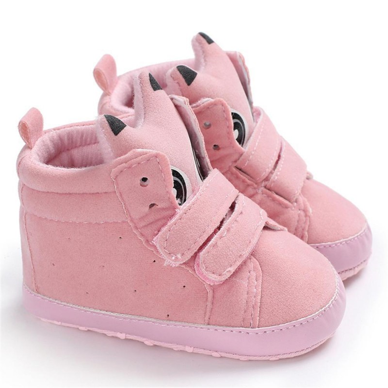 Baby Unisex Solid Magic Tape Cartoon Sneakers Shoes Kids