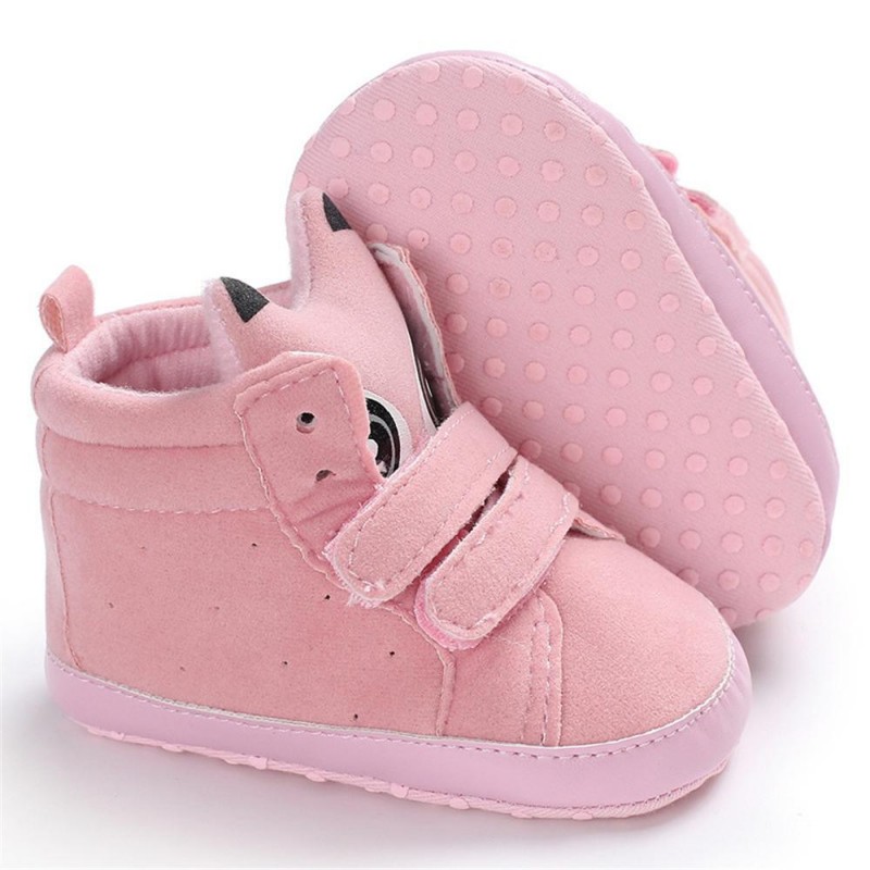 Baby Unisex Solid Magic Tape Cartoon Sneakers Shoes Kids
