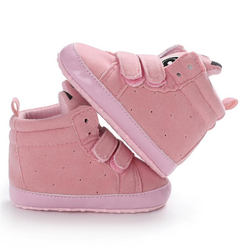 Baby Unisex Solid Magic Tape Cartoon Sneakers Shoes Kids
