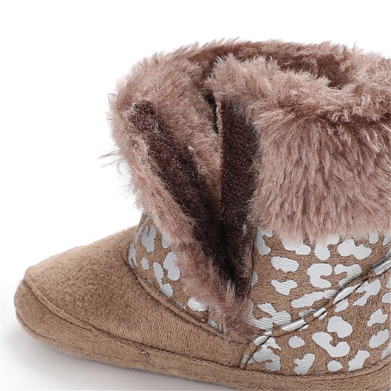 Baby Girls Solid Printed Winter Fur Boots Children Shoes