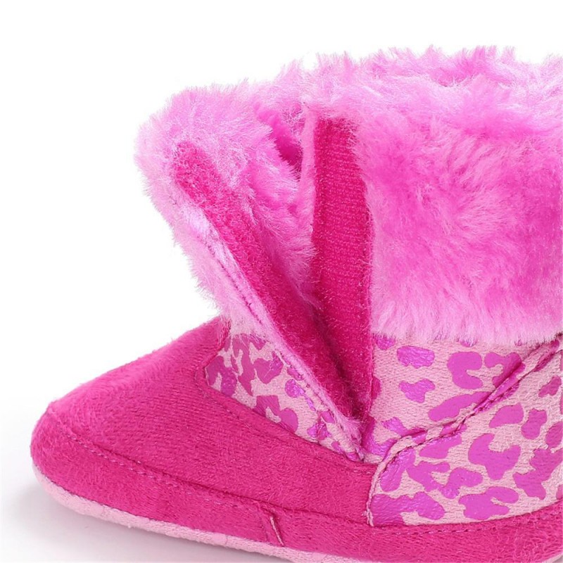 Baby Girls Solid Printed Winter Fur Boots Children Shoes