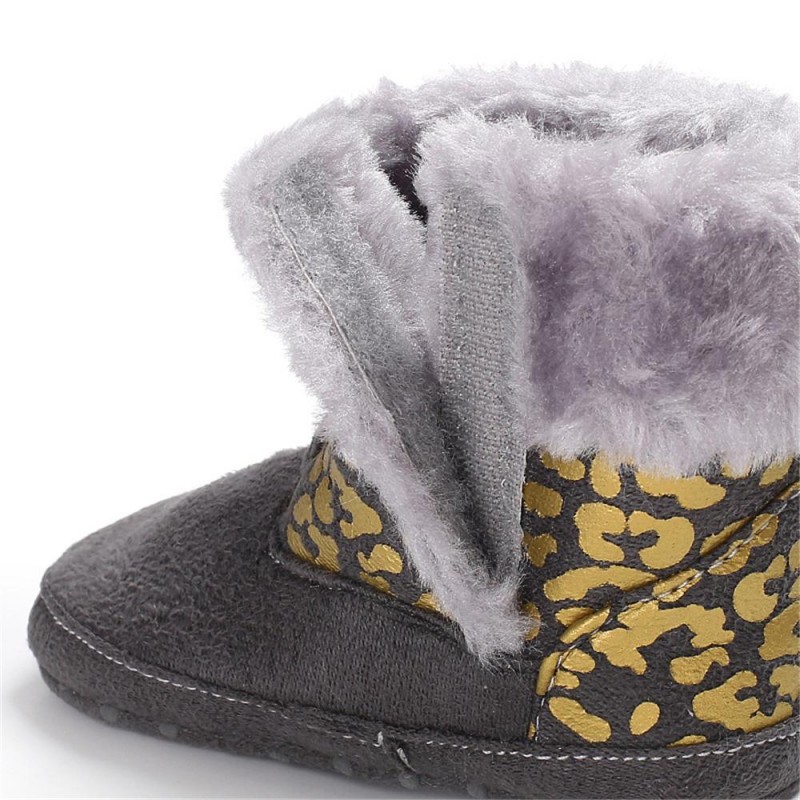 Baby Girls Solid Printed Winter Fur Boots Children Shoes