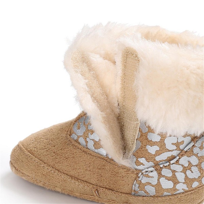 Baby Girls Solid Printed Winter Fur Boots Children Shoes