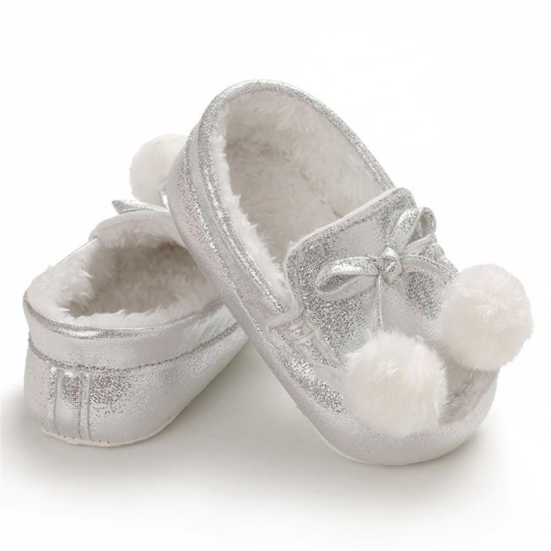 Baby Girls Warm Slip On Flats Winter Shoes