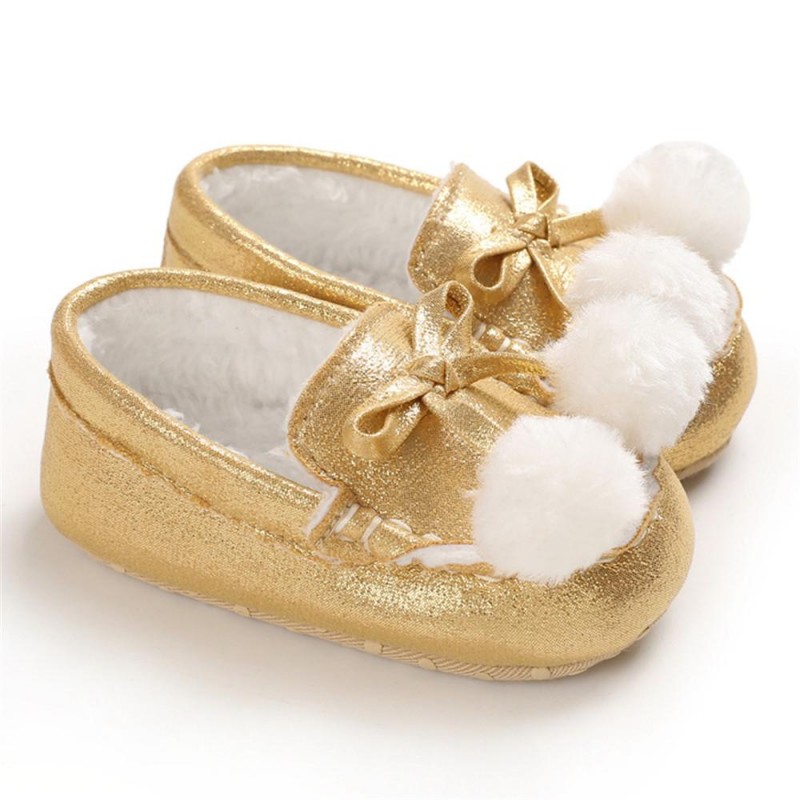 Baby Girls Warm Slip On Flats Winter Shoes