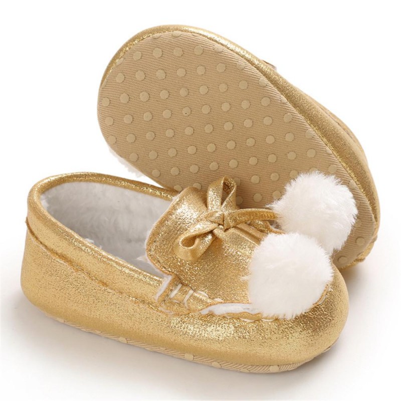 Baby Girls Warm Slip On Flats Winter Shoes