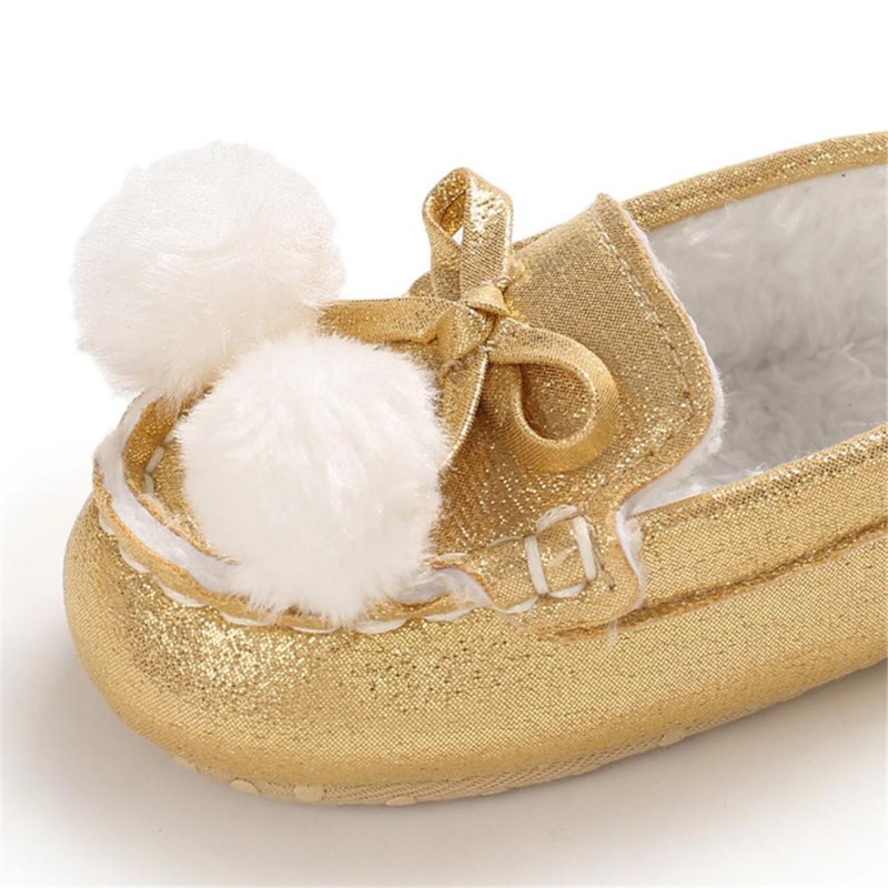 Baby Girls Warm Slip On Flats Winter Shoes