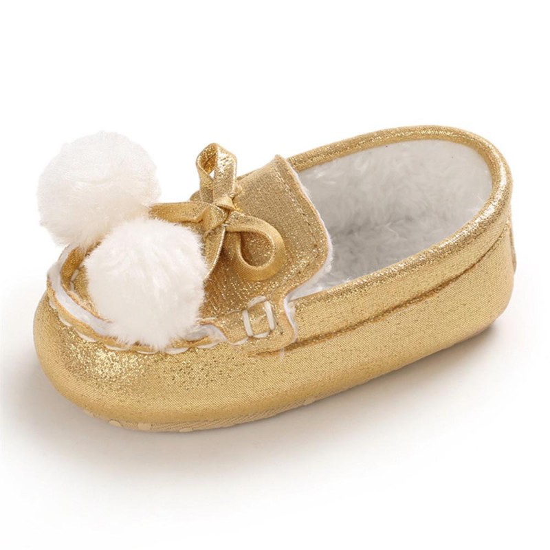Baby Girls Warm Slip On Flats Winter Shoes