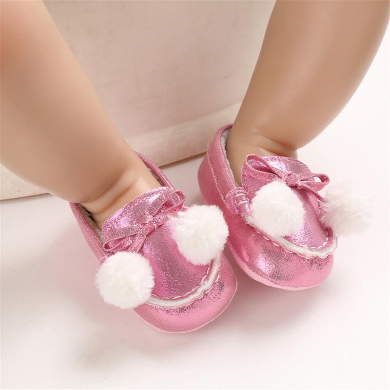 Baby Girls Warm Slip On Flats Winter Shoes