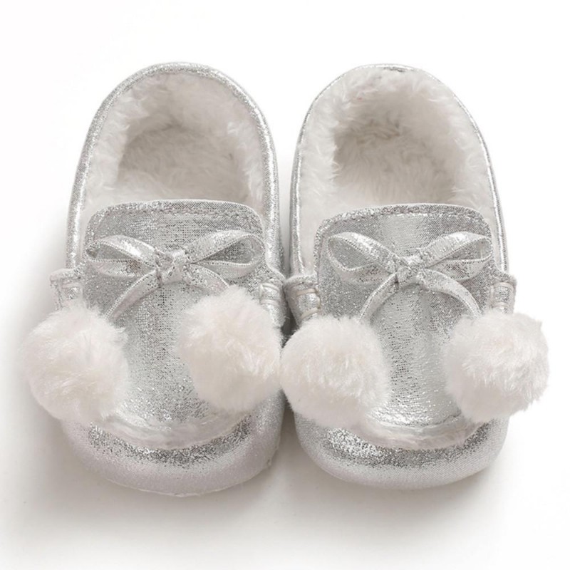 Baby Girls Warm Slip On Flats Winter Shoes
