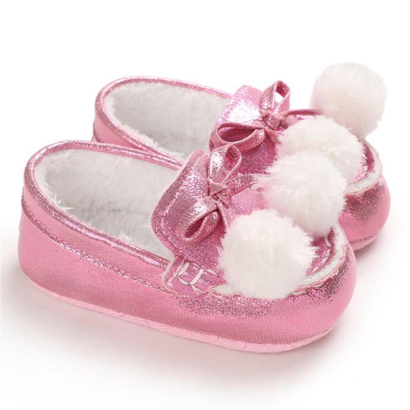 Baby Girls Warm Slip On Flats Winter Shoes