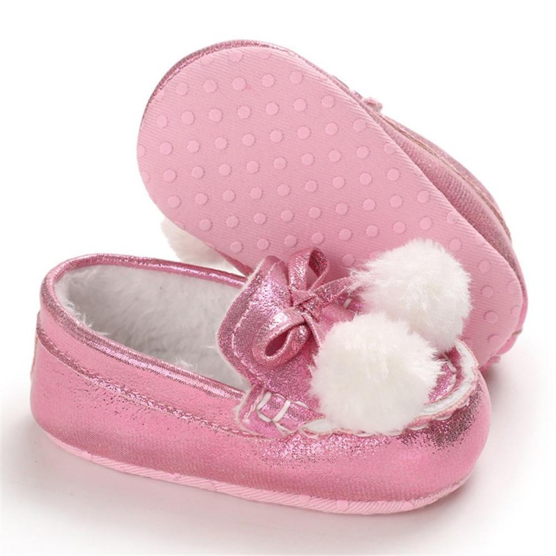 Baby Girls Warm Slip On Flats Winter Shoes
