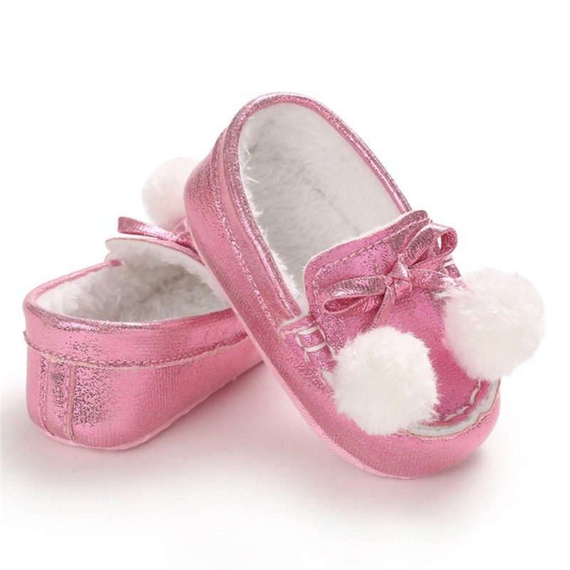 Baby Girls Warm Slip On Flats Winter Shoes