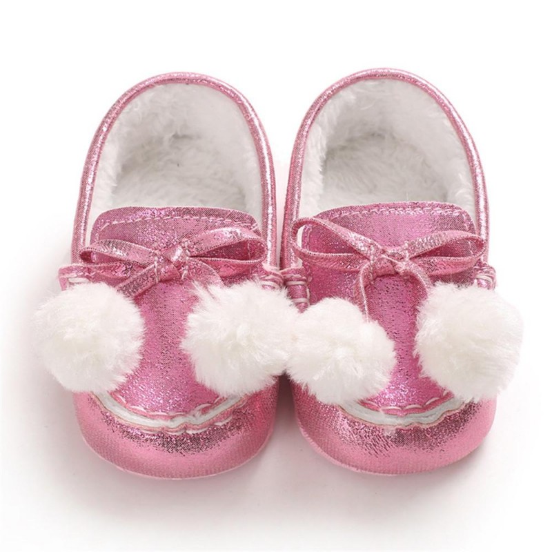 Baby Girls Warm Slip On Flats Winter Shoes