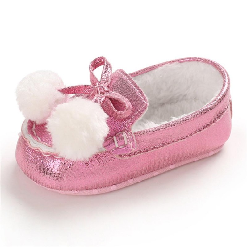 Baby Girls Warm Slip On Flats Winter Shoes