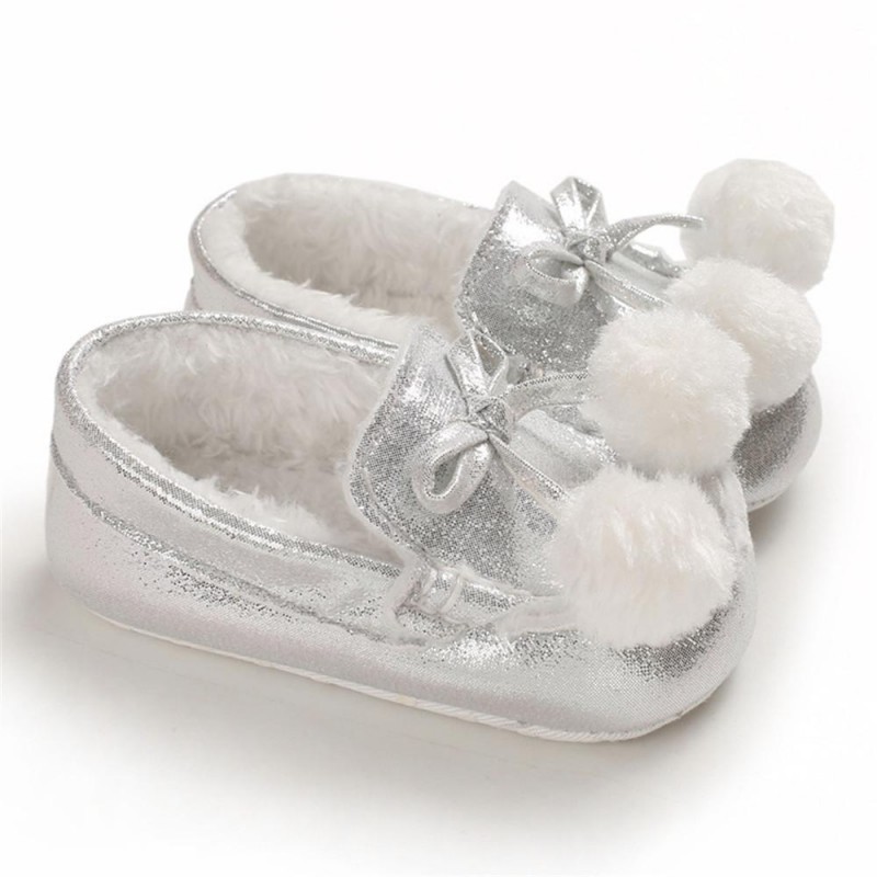 Baby Girls Warm Slip On Flats Winter Shoes