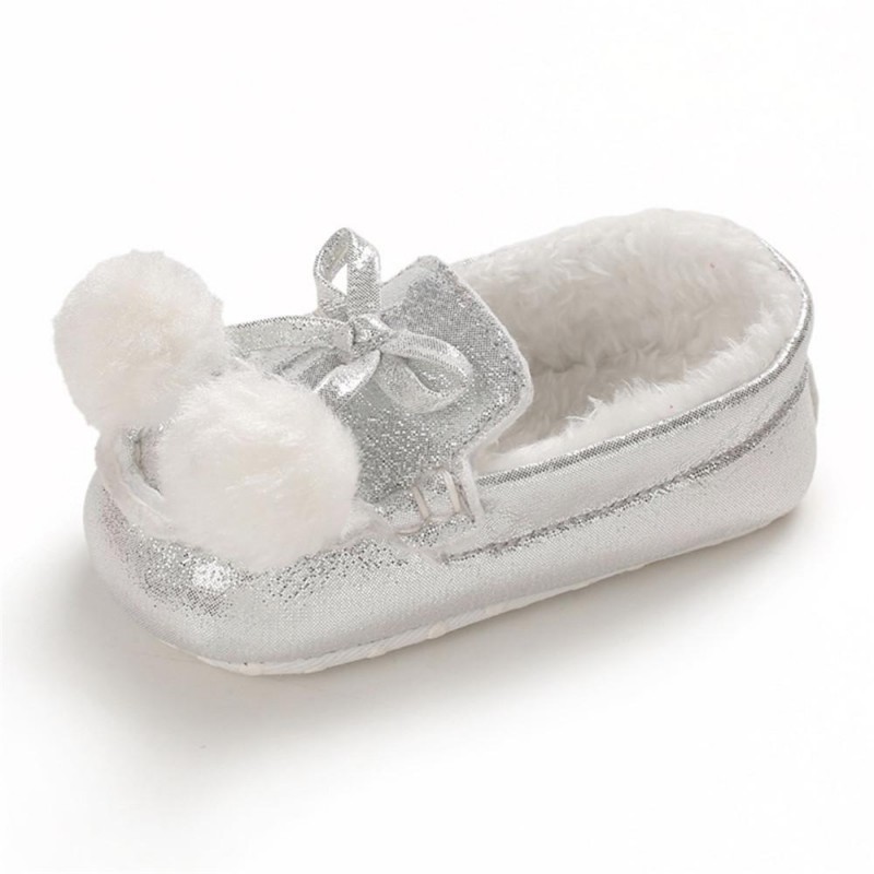 Baby Girls Warm Slip On Flats Winter Shoes