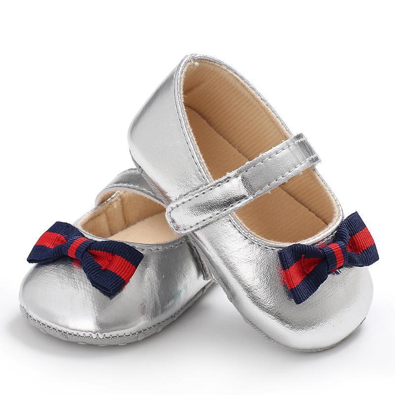 Velcro Design Bow Decor Soft Shoes for Baby Girl children's clothing