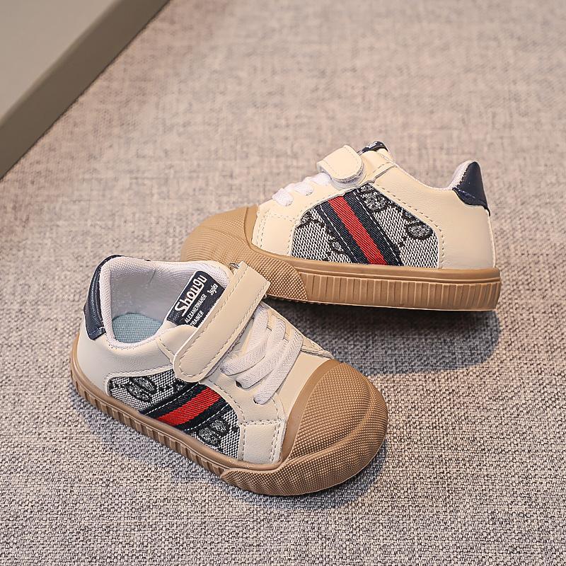 trendy kids clothing Toddler Boy Letter Pattern Velcro Canvas Shoes 