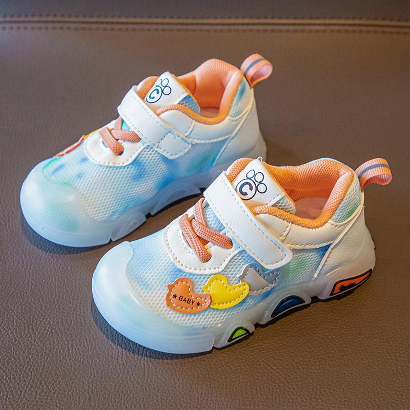 childrens clothing online Toddler Girl Heart-shape Print Velcro Sport Shoes 