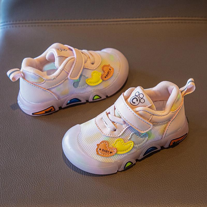 childrens clothing online Toddler Girl Heart-shape Print Velcro Sport Shoes 