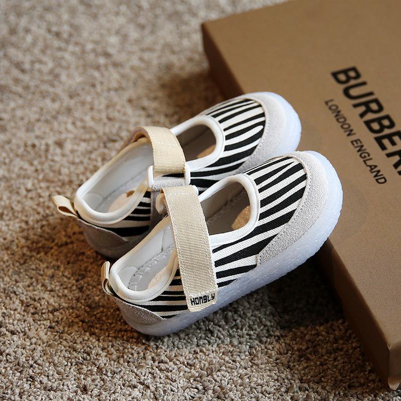kids boutique Solid color Velcro Canvas Shoes 