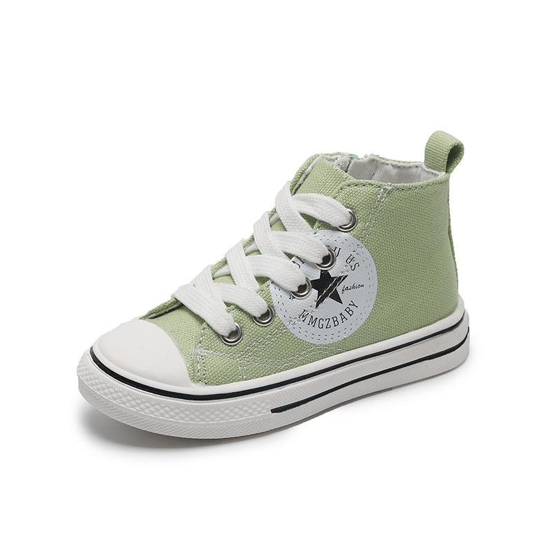 children's loungewear toddle girl Side zipper High top canvas shoes 