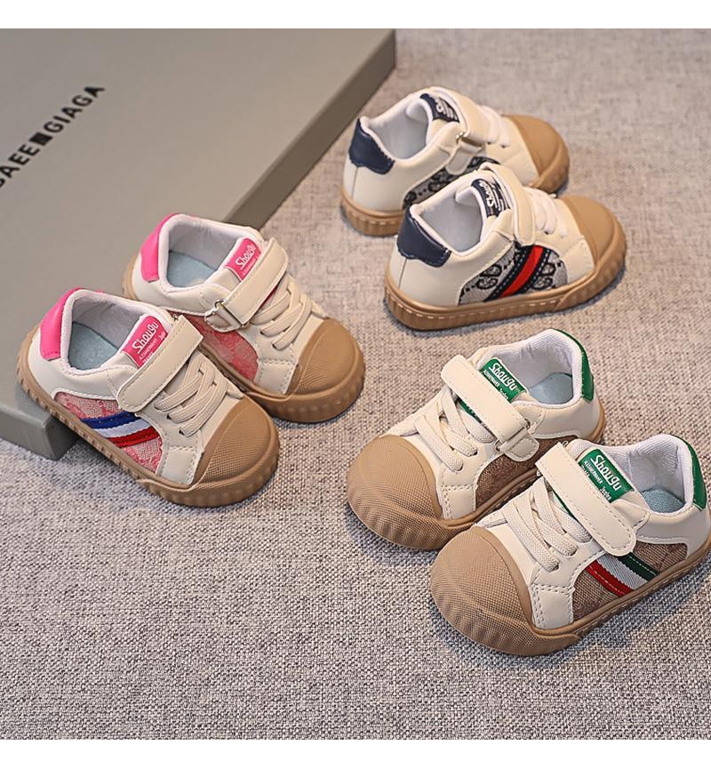 trendy kids clothing Toddler Boy Letter Pattern Velcro Canvas Shoes 