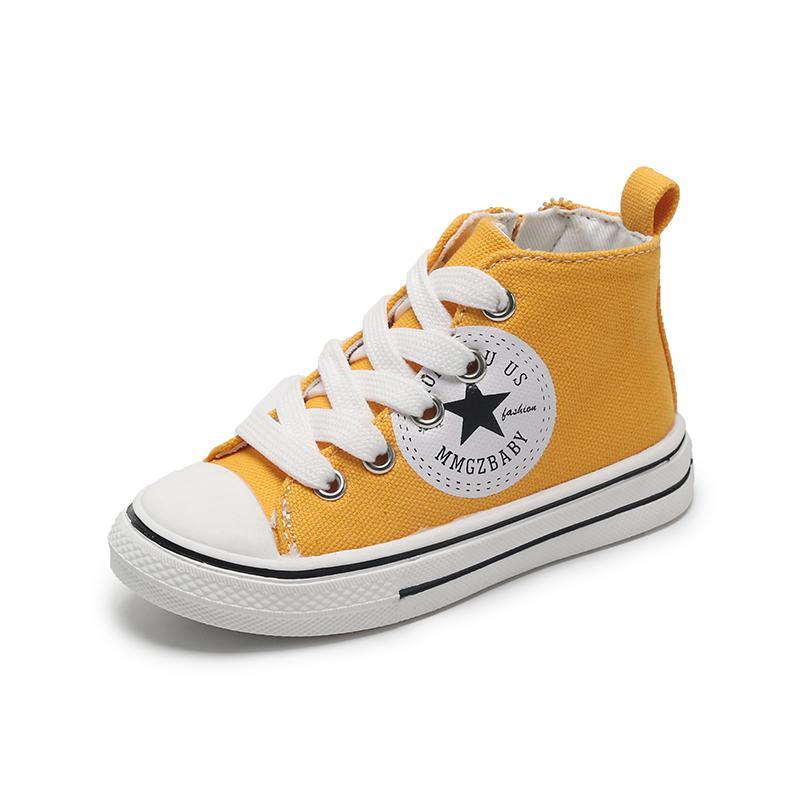 children's loungewear toddle girl Side zipper High top canvas shoes 