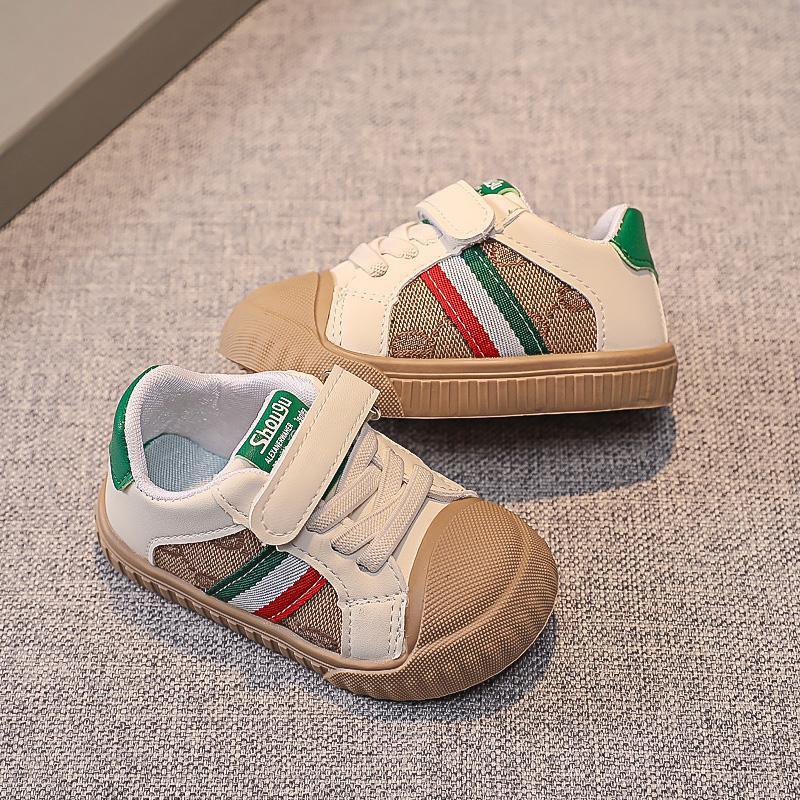 trendy kids clothing Toddler Boy Letter Pattern Velcro Canvas Shoes 