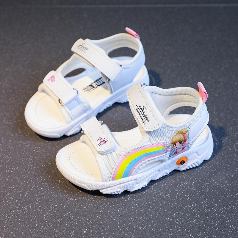 baby onesies usa Toddler Girl's Rainbow Girl Pattern Sandals 