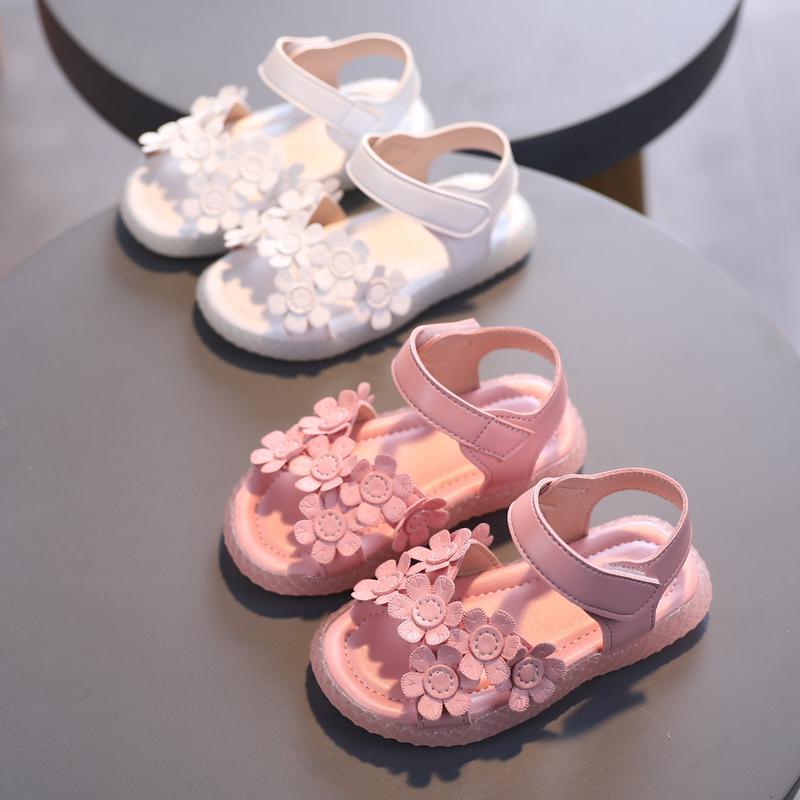 kids designer clothes Toddler Girl Solid Color 3D Flower Decor Sandals 