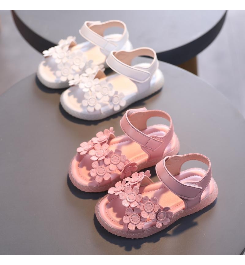 kids designer clothes Toddler Girl Solid Color 3D Flower Decor Sandals 