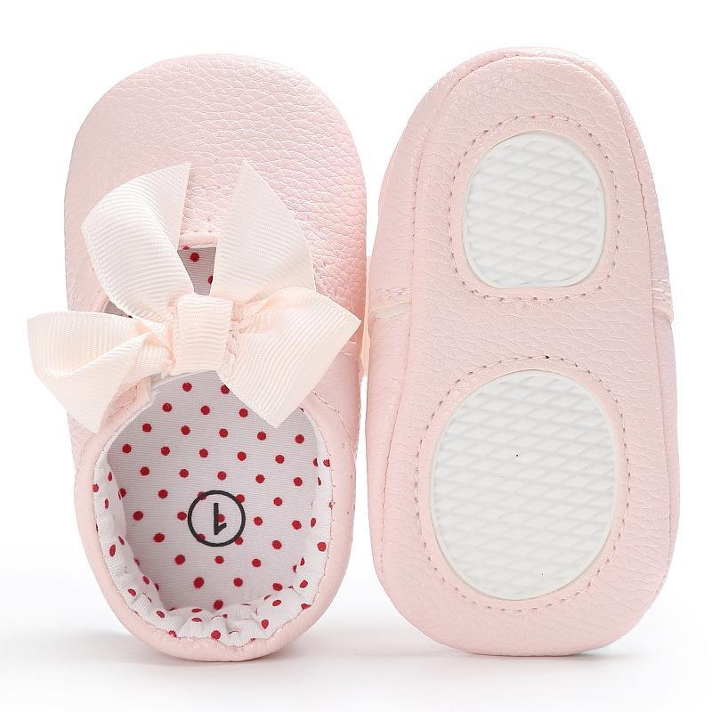 Baby Girl's Sweet Golden Bownot Decoration Prewalker Shoes Children's clothing