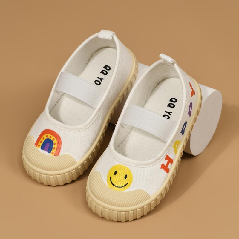 girls dresses toddle girl smiling letter printing Velcro Canvas Shoes 