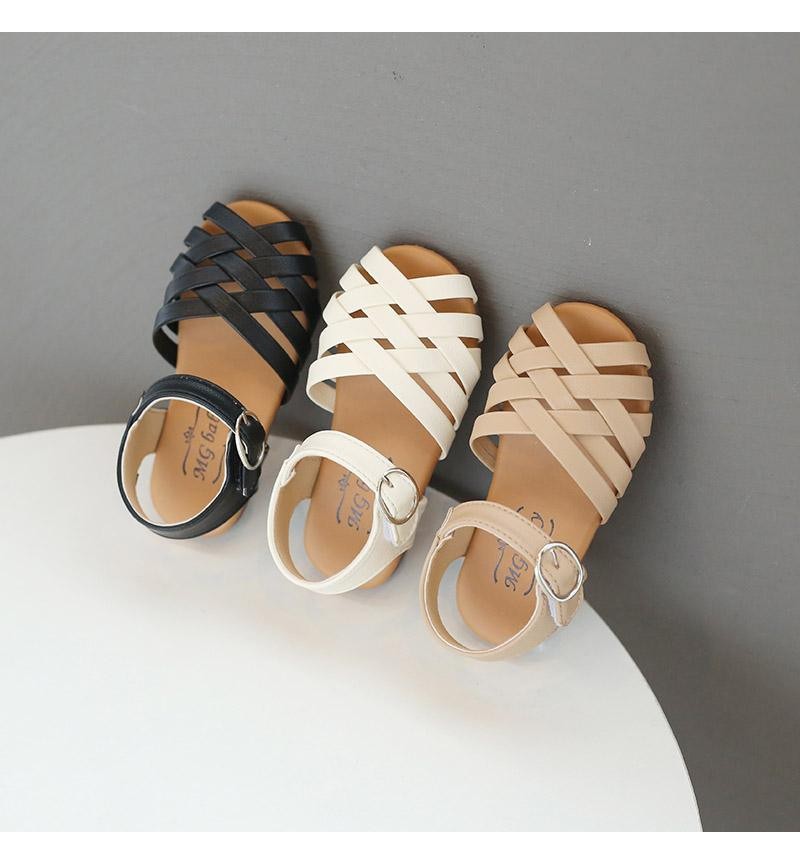 kids clothing toddle girls shoes Sandals Velcro weave Sandals 