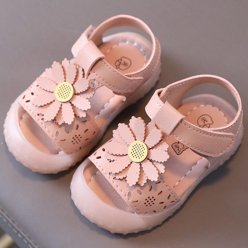 unbranded baby clothes Baby girl Flower decoration Velcro Sandals 