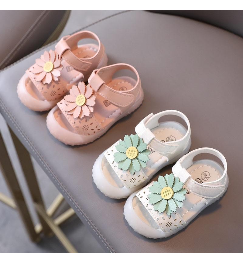 unbranded baby clothes Baby girl Flower decoration Velcro Sandals 