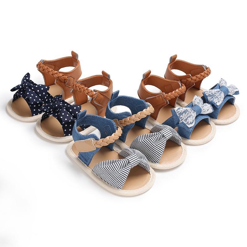 Bow Decor Canvas sandals for Baby Girl Children's clothing
