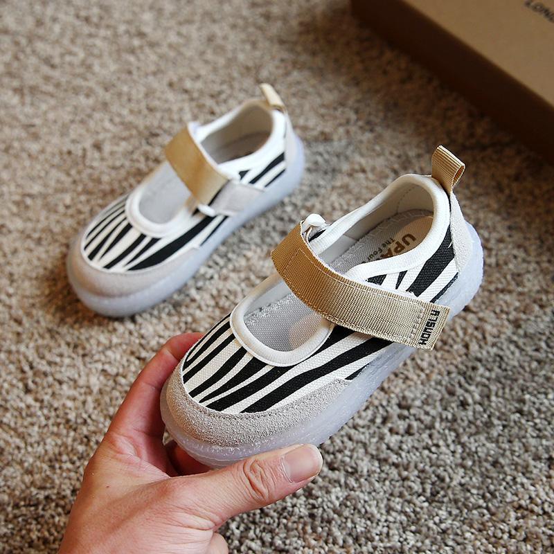 kids boutique Solid color Velcro Canvas Shoes 