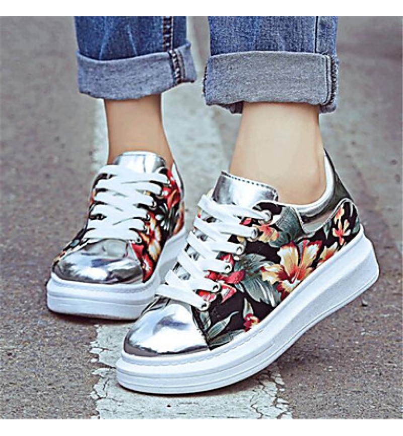 Women's Spring / Fall Creepers Leatherette Outdoor / Casual Platform Lace-up Multi-color