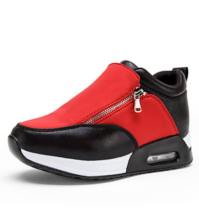 Women's Spring / Summer / Fall / Winter Platform / Creepers Leatherette Outdoor / Casual / Athletic Flat Heel Zipper / Chain Black / Red