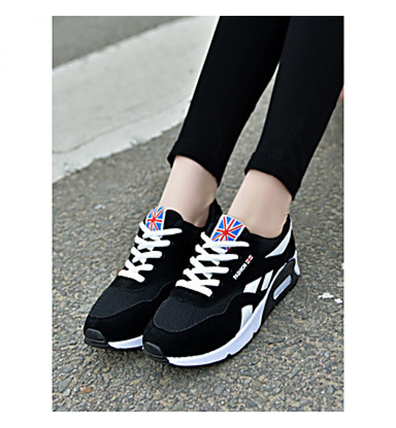 Women's Shoes Tulle Flat Heel Comfort Fashion Sneakers Athletic Black / Blue / Red