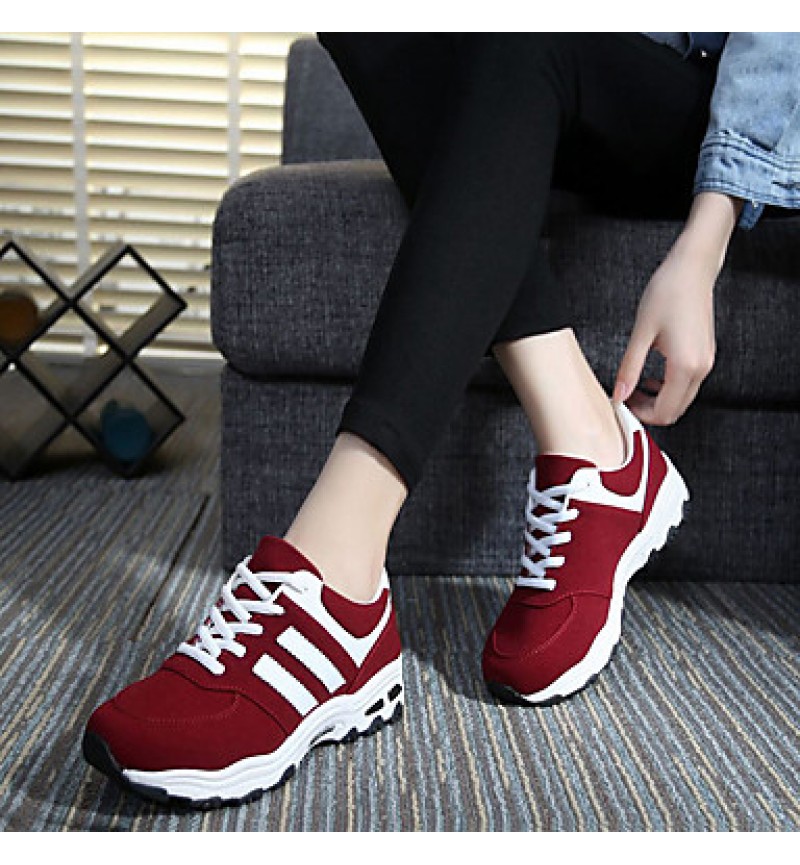 Women's Sneakers Spring / Fall Comfort Tulle Casual Flat Heel Black / Blue / Red Walking