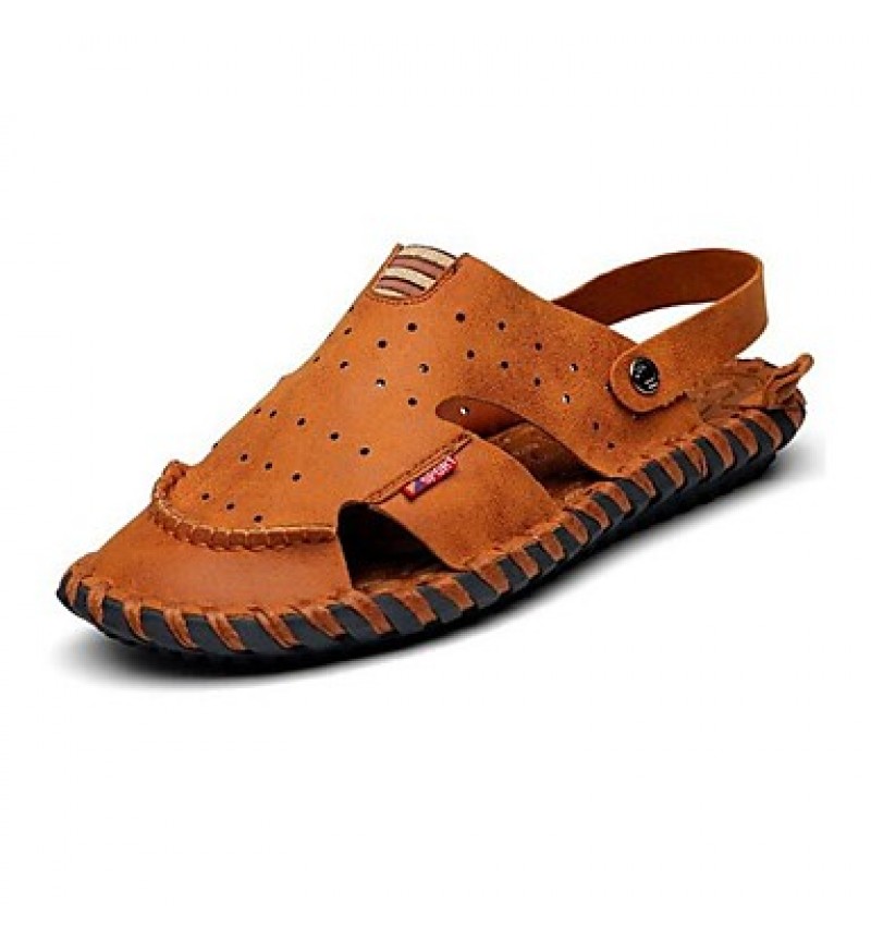 Men's Shoes Outdoor / Office & Career / Athletic / Dress / Casual Nappa Leather Sandals / Flip-Flops Brown  