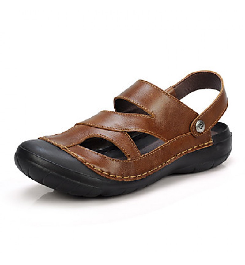 Men's Shoes Leather Casual Sandals Casual Brown / Khaki  